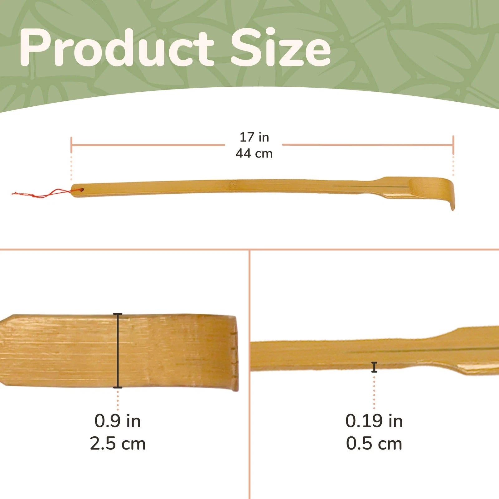 16.5 Inch Traditional Thin Travel Size Bamboo Wooden Back Scratcher Body Rela...