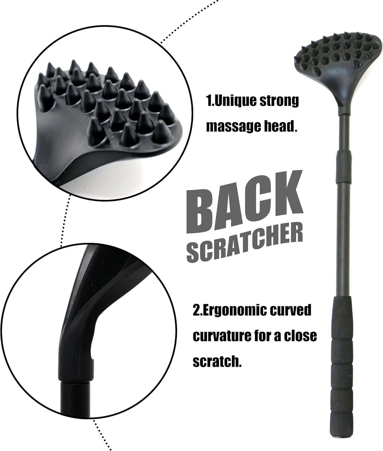 2 Pack Back Scratcher for Women Men Extendable with Strong ABS Massage Head, 21I