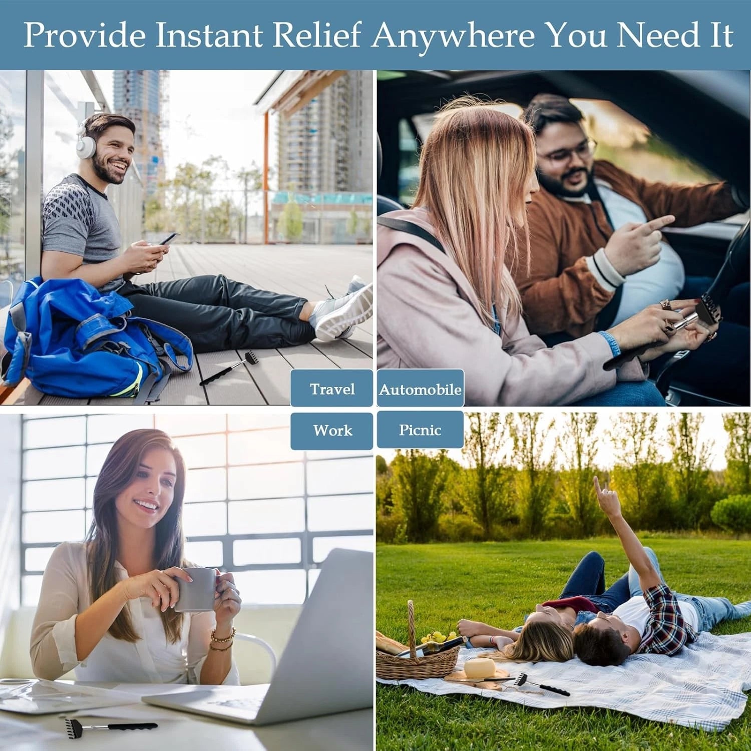 3 Pack Back Scratcher Extendable Metal Portable Back Scratcher for Men Women Adu