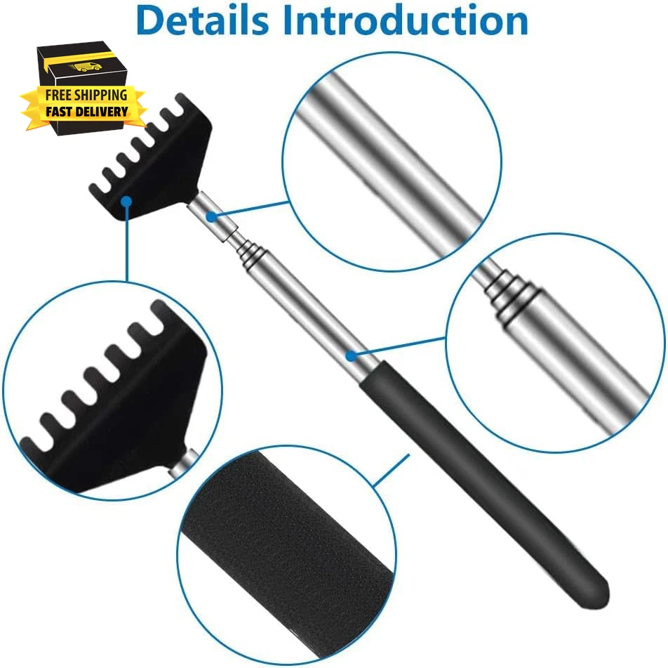 6 Pack Extendable Back Scratcher - Portable Telescoping Metal Back Scratchers/Ha