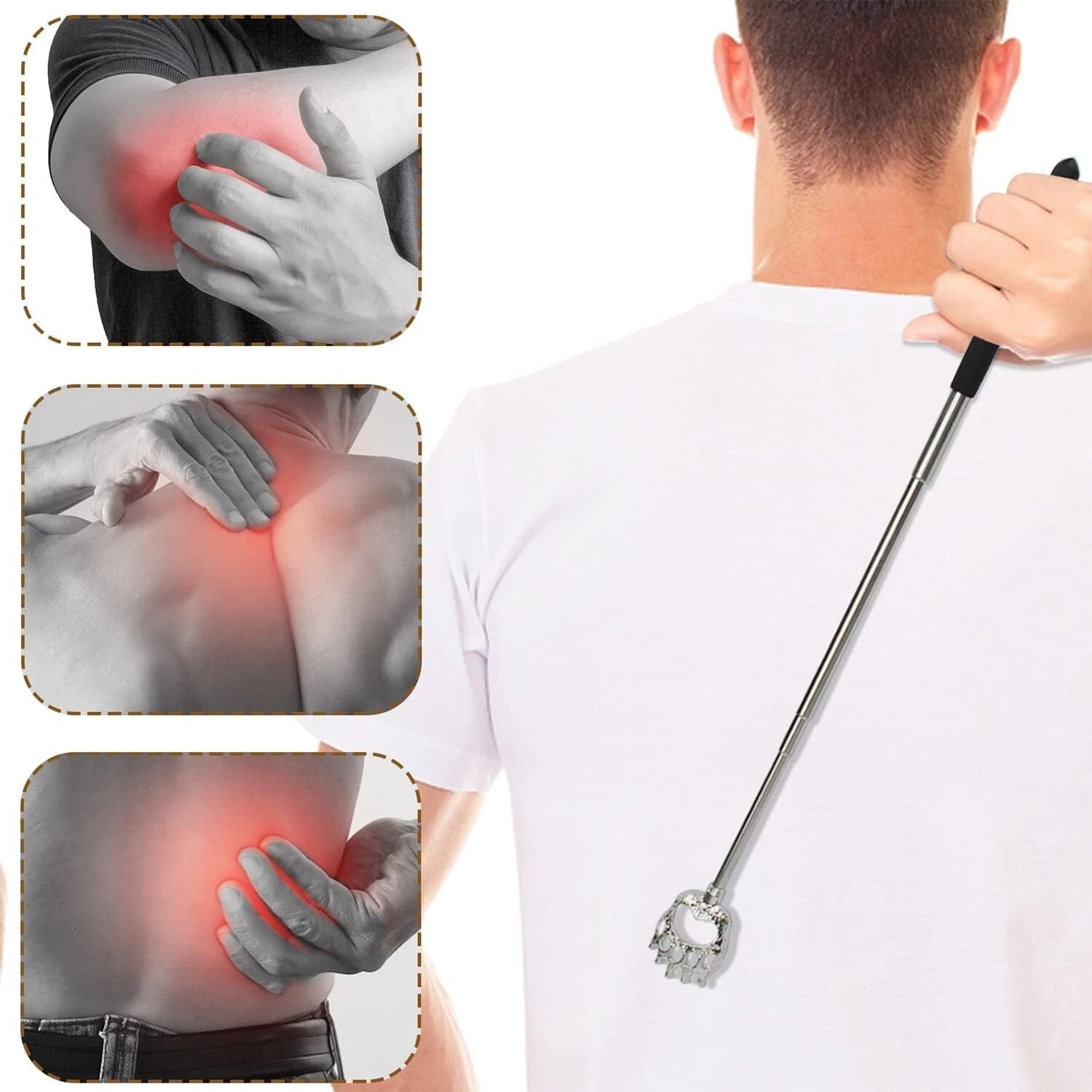 3 Pack Back Scratcher Telescoping Handle Back Massaging Men Women Best Gift