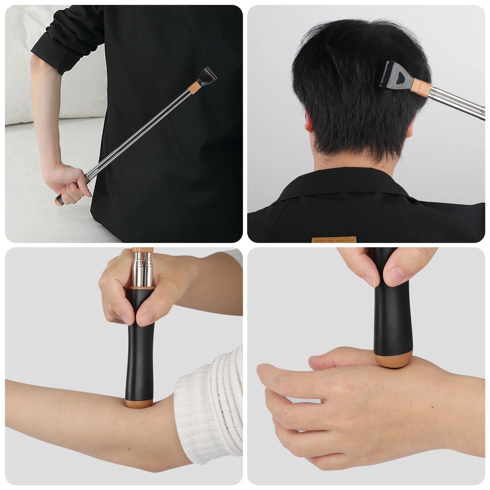 2pcs Extendable Back Scratchers Portable 21.6" Telescoping Back Massager