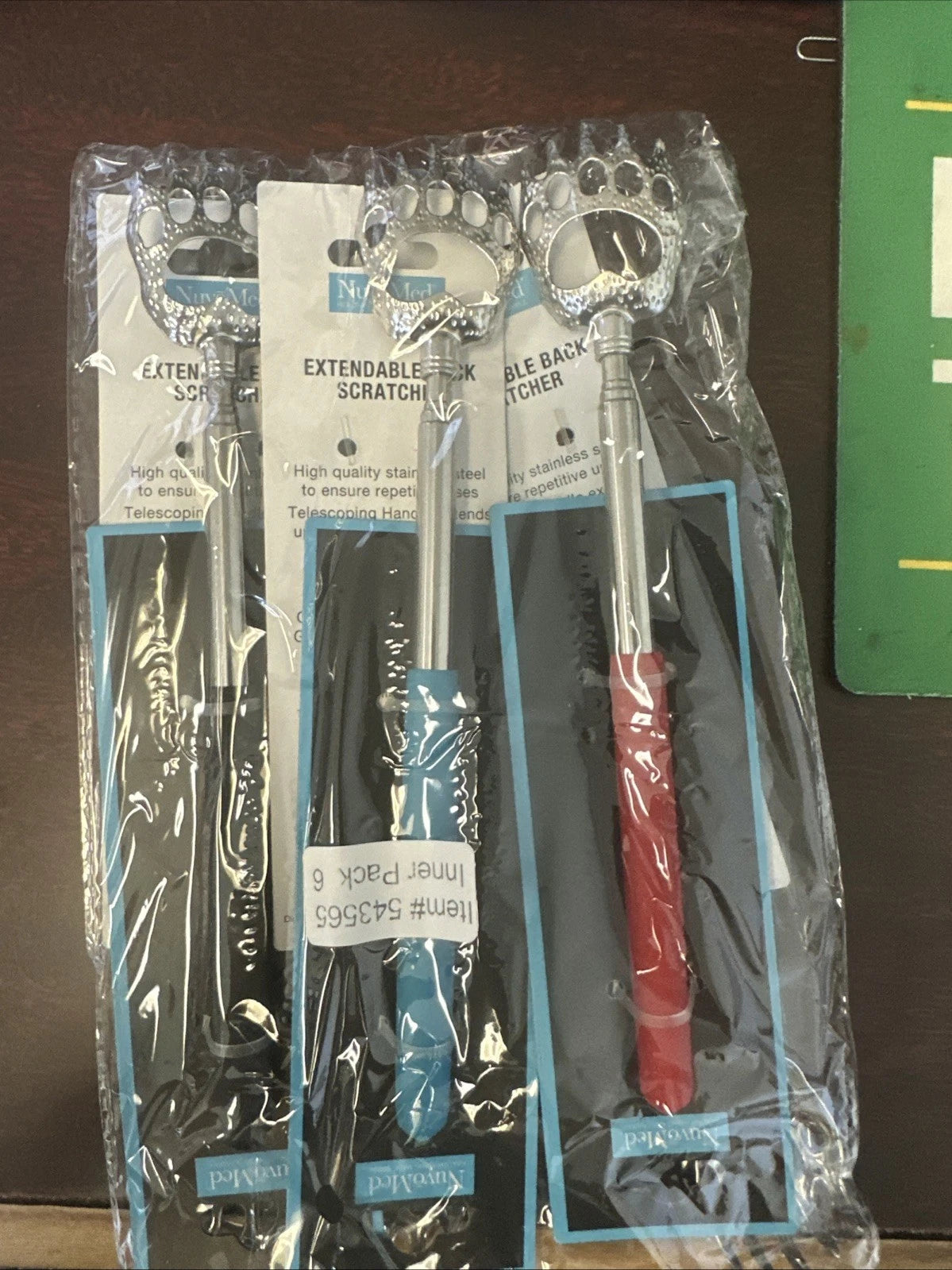 6 pack - NuvoMed Bear Claw Telescopic Metal Extendable Back Scratcher Massager