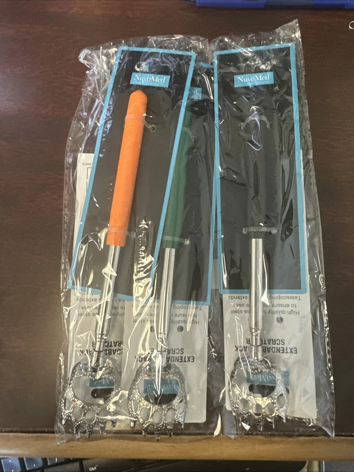 6 pack - NuvoMed Bear Claw Telescopic Metal Extendable Back Scratcher Massager