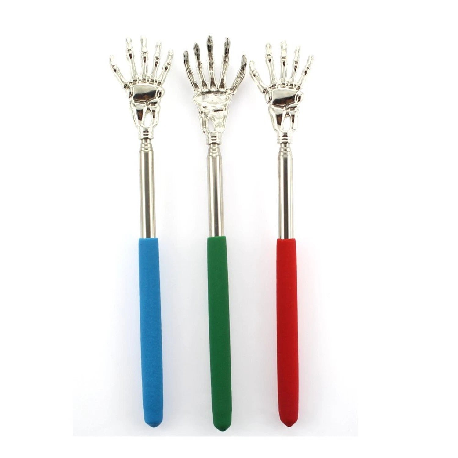 3 Pieces Skull Palm Telescopic Back Scratcher Hand Massager backslap with Rub...
