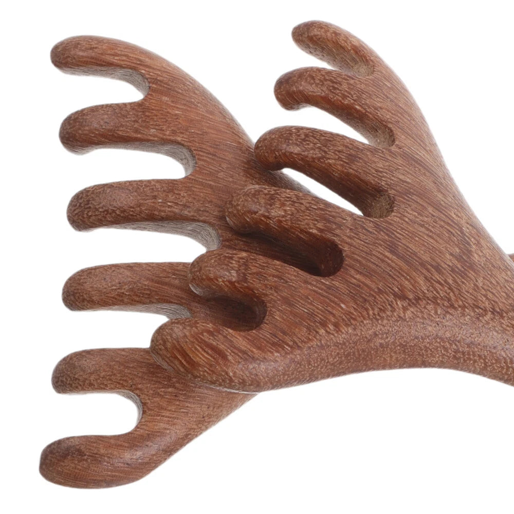 2pcs Wooden Head Massager Comb Wide Tooth Tool Wood Hair Scratcher