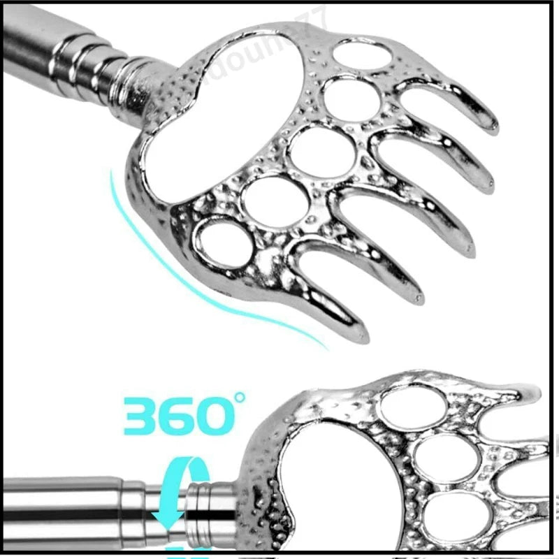 3PCS Bear Claw Telescopic Back Scratcher Metal Back Extendable Massager Gift