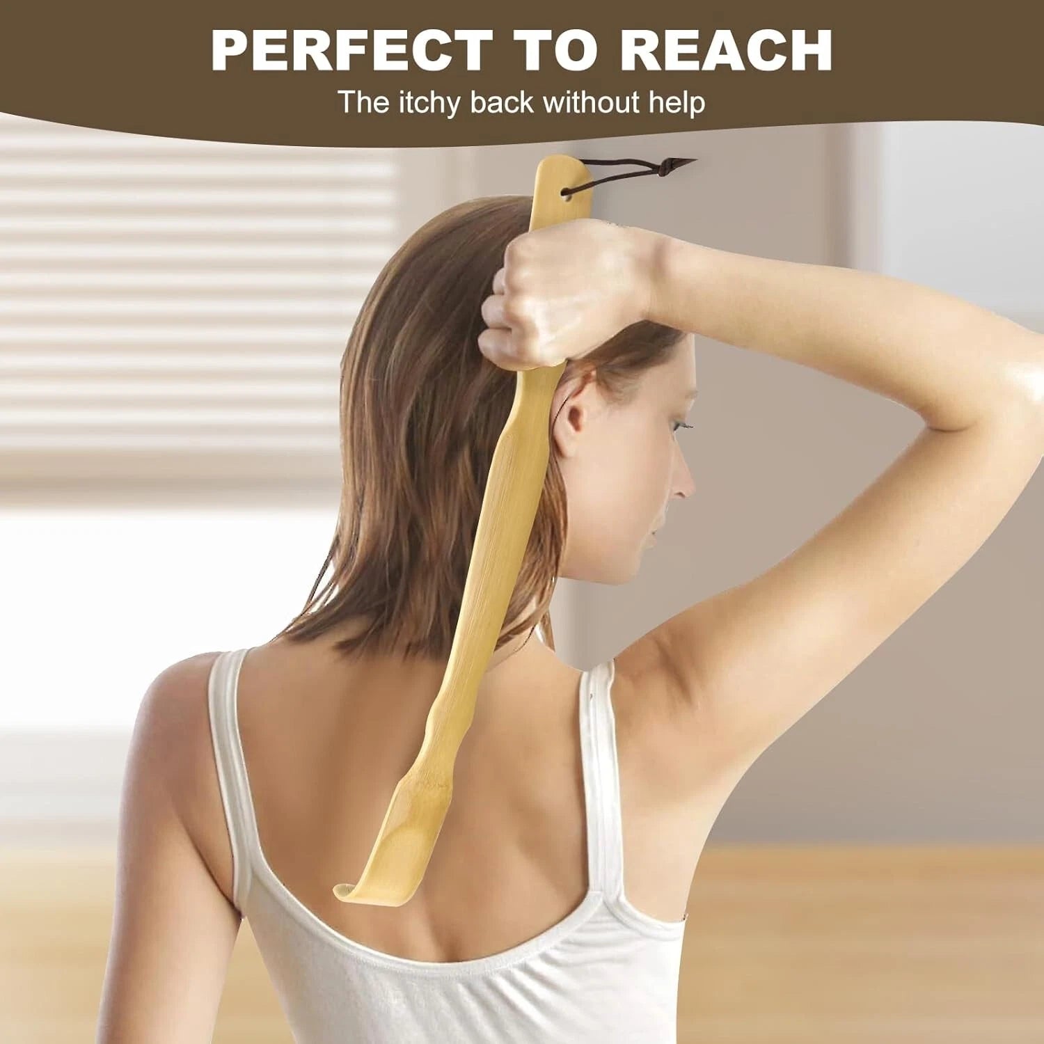 3 Pack Wooden Back Scratcher, 17 Inch Curved Long Handle Bamboo Back Scratchers
