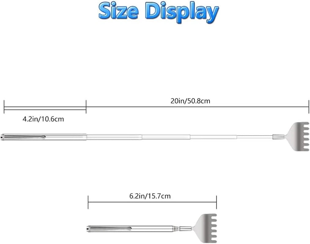 Telescopic Back Scratcher Set - 3 Pack Metal Hand Massagers for Gifts