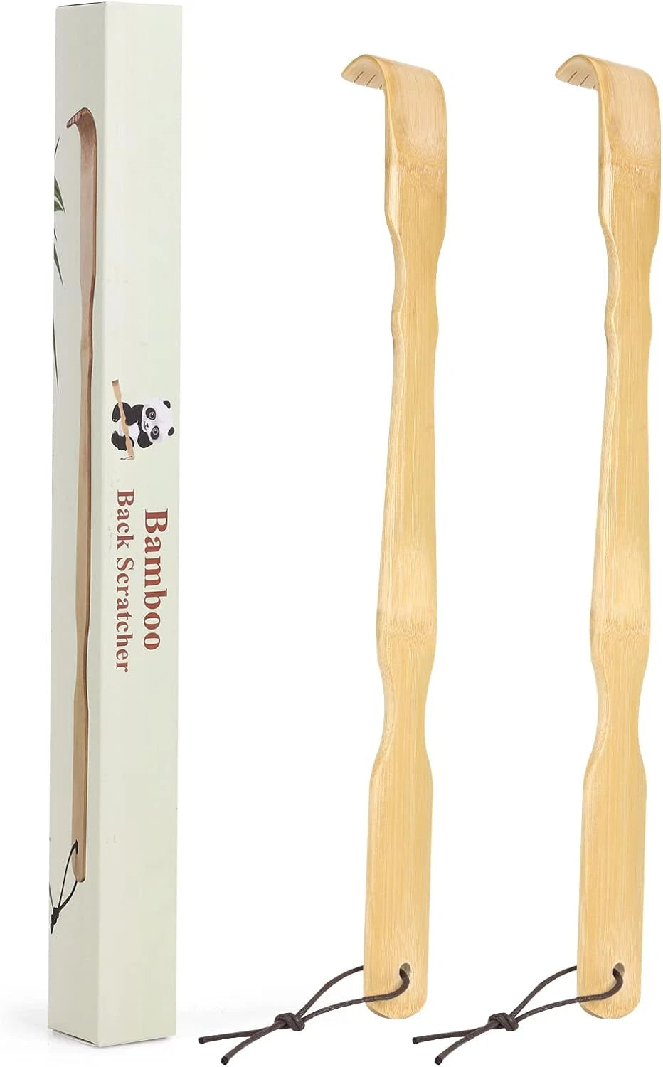 2 Pack Bamboo Back Scratchers – 17" Long Handle for Adults, Gift Ready