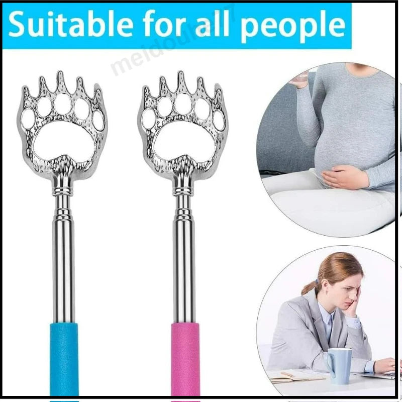 3PCS Bear Claw Telescopic Back Scratcher Metal Back Extendable Massager Gift