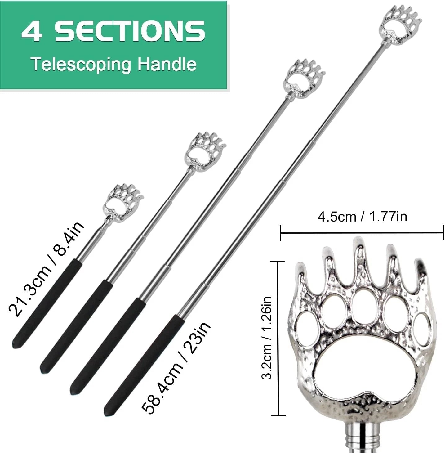 3 Pack Back Scratcher Telescoping Handle Back Massaging Men Women Best Gift