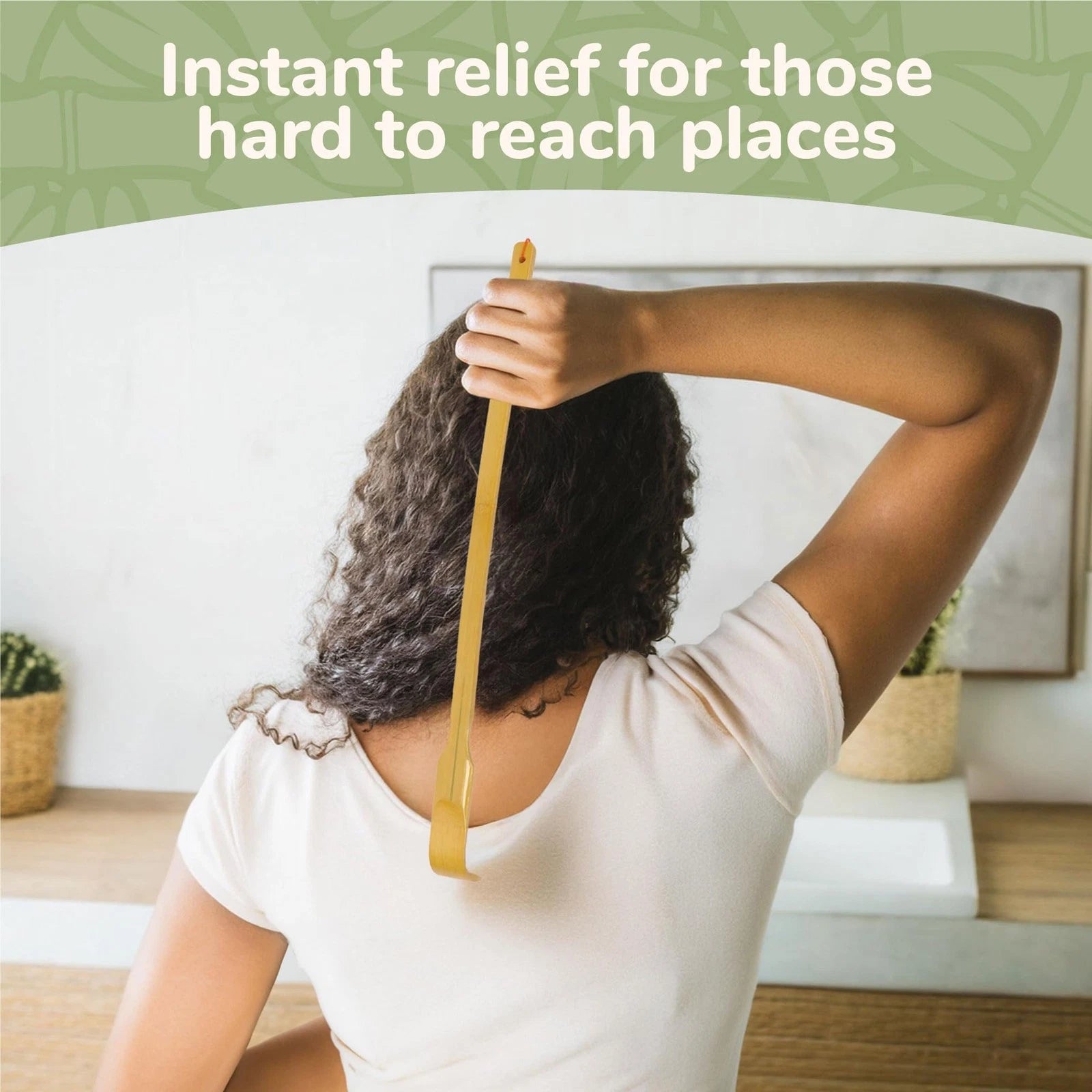 16.5 Inch Traditional Thin Travel Size Bamboo Wooden Back Scratcher Body Rela...