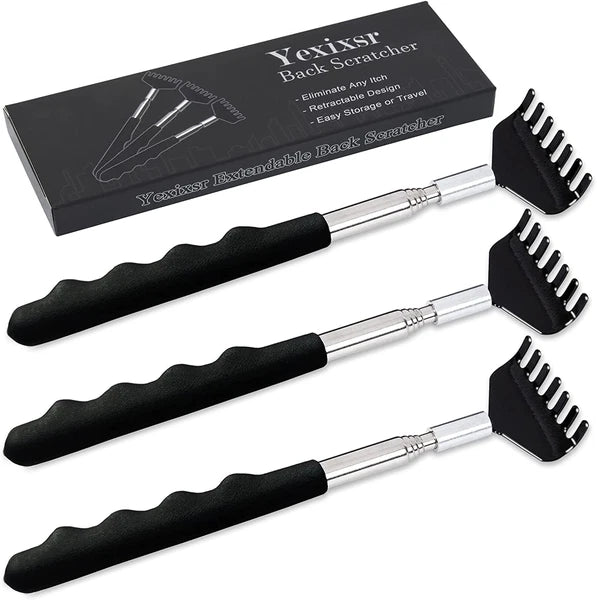 3 Pack Back Scratcher Extendable Metal Portable Back Scratcher for Men Women Adu