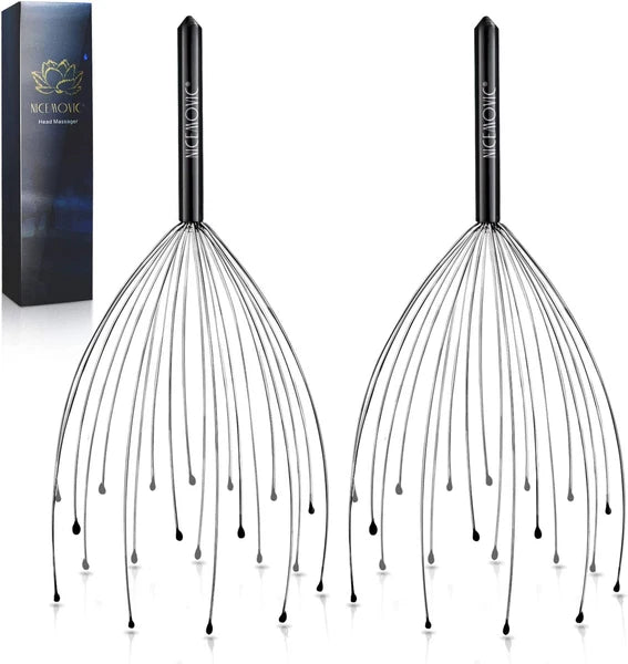 2 Pack Head Massager 20 Fingers Scalp Scratcher Stress Relief Hair Growth Gifts