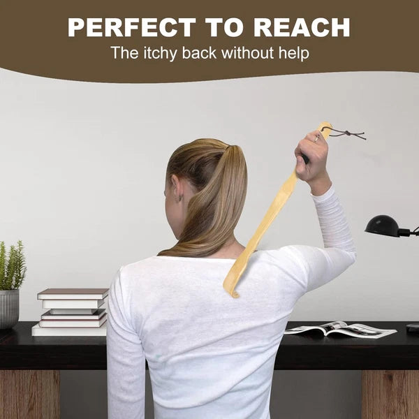 2 Pack Wooden Bamboo Back Scratcher, 17 Inch Long Handle Back Scratchers for Adu
