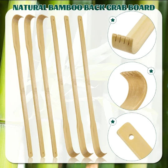 12 PCS Natural Bamboo Back Scratcher Traditional Wooden Back Scratcher,Long Back