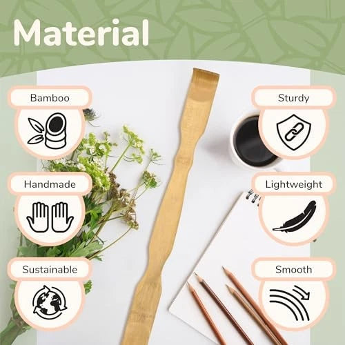 2 - 17.5" Combination Bamboo Back Scratcher Shoe Horn Backscratcher Shoehorn