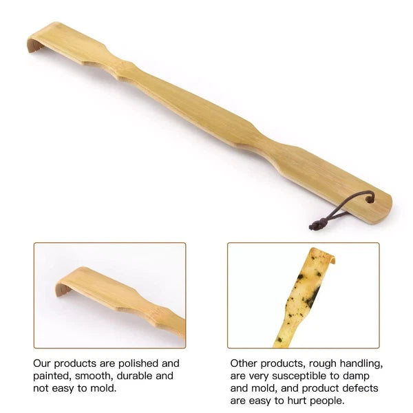 2 Pack Natural Bamboo Back Scratcher Long Reach Pick Itch Relief Tool Portable