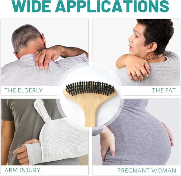 22-Inch Bamboo Back Scratcher with 2-in-1 Massaging Head for Ultimate Relief