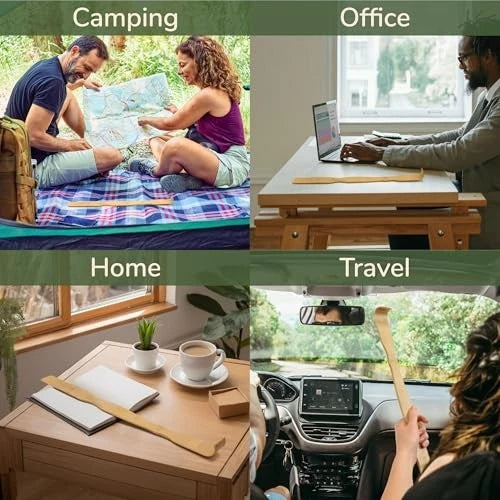 2 - 17.5" Combination Bamboo Back Scratcher Shoe Horn Backscratcher Shoehorn