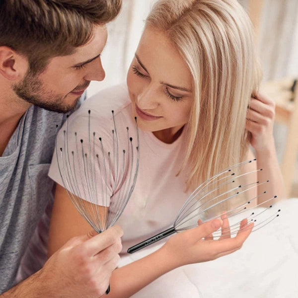 2 Pack Head Massager 20 Fingers Scalp Scratcher Stress Relief Hair Growth Gifts