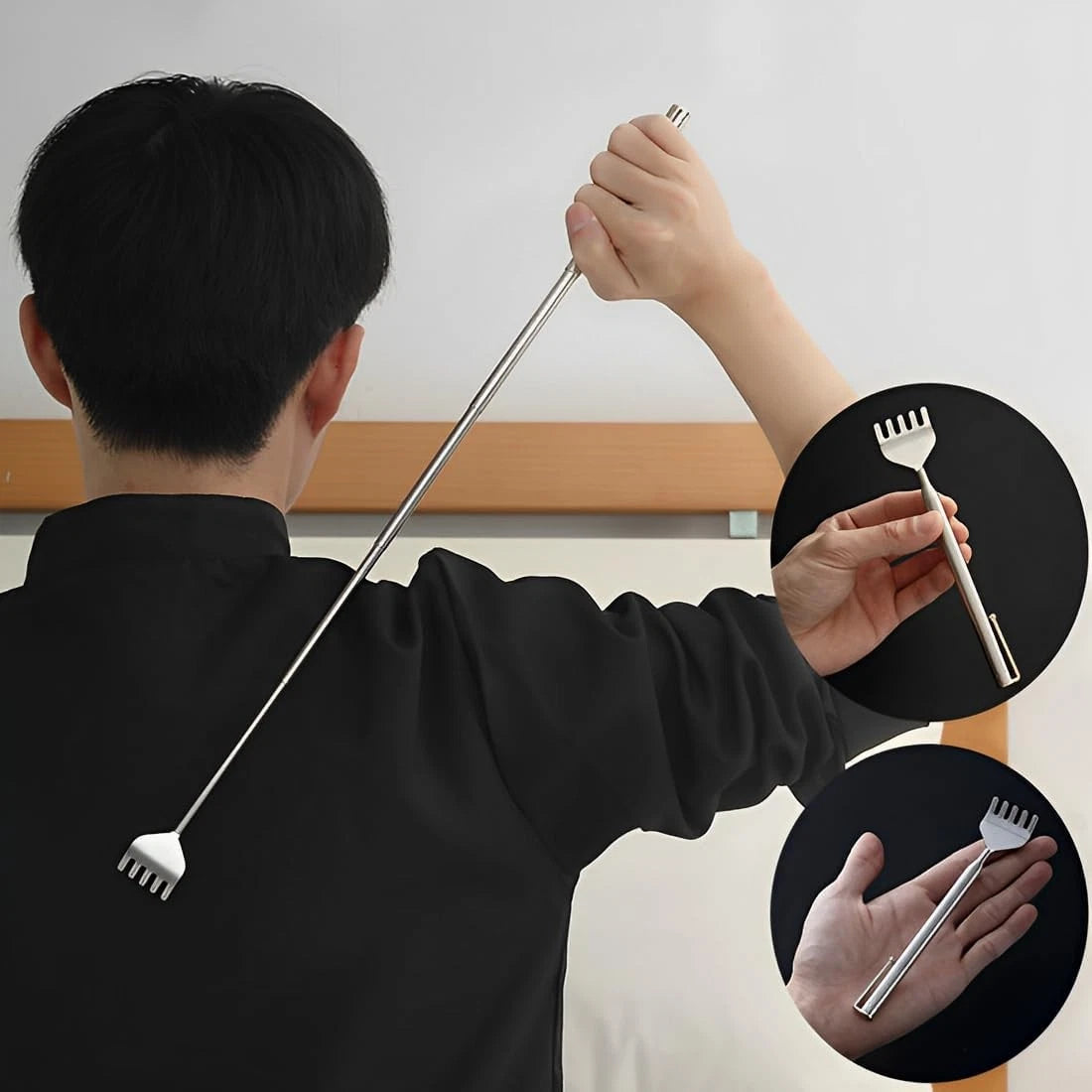 JPORSHU Telescopic Back scratcher，2Pcs Different Design Scratcher for...