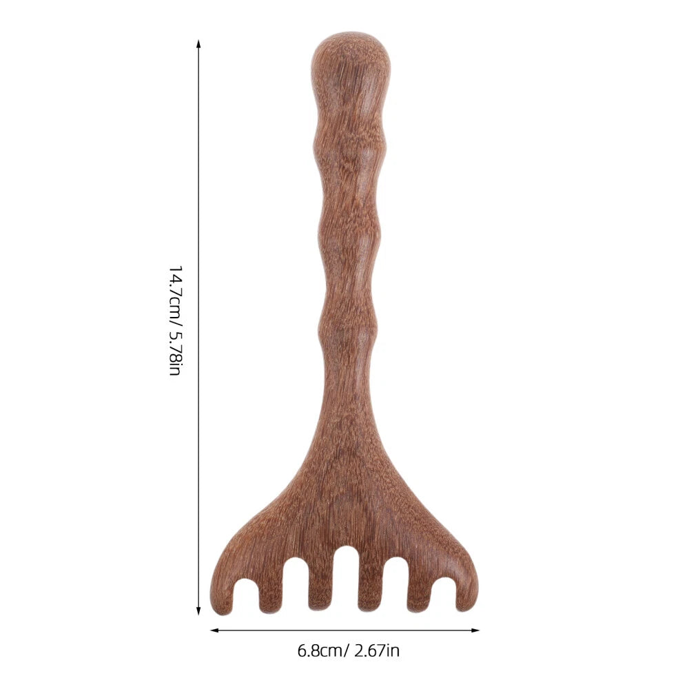 2pcs Wooden Head Massager Comb Wide Tooth Tool Wood Hair Scratcher