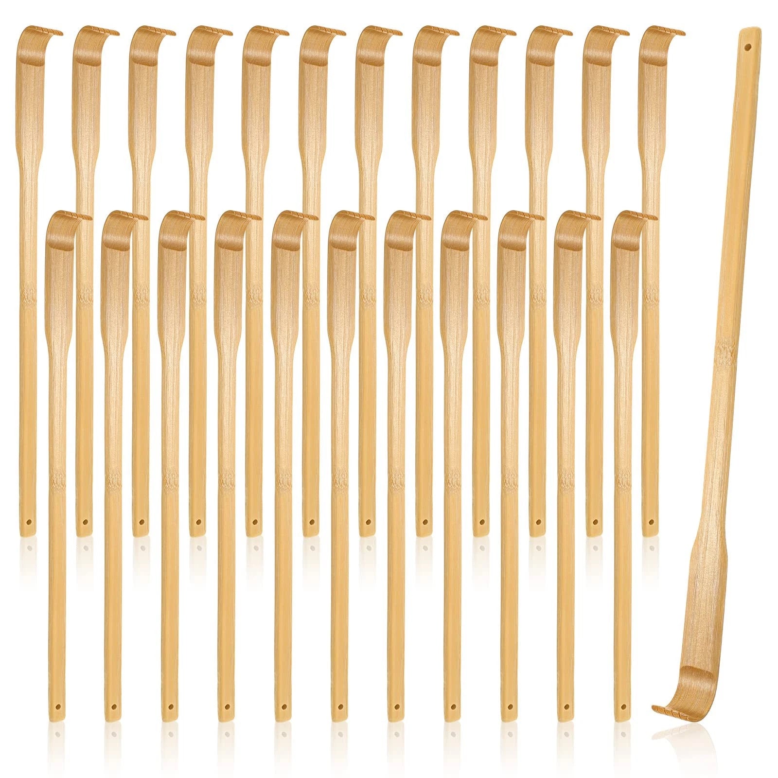 Yinkin 24 Pieces Bamboo Back Scratcher Bulk Long Manual Back Massager Traditi...
