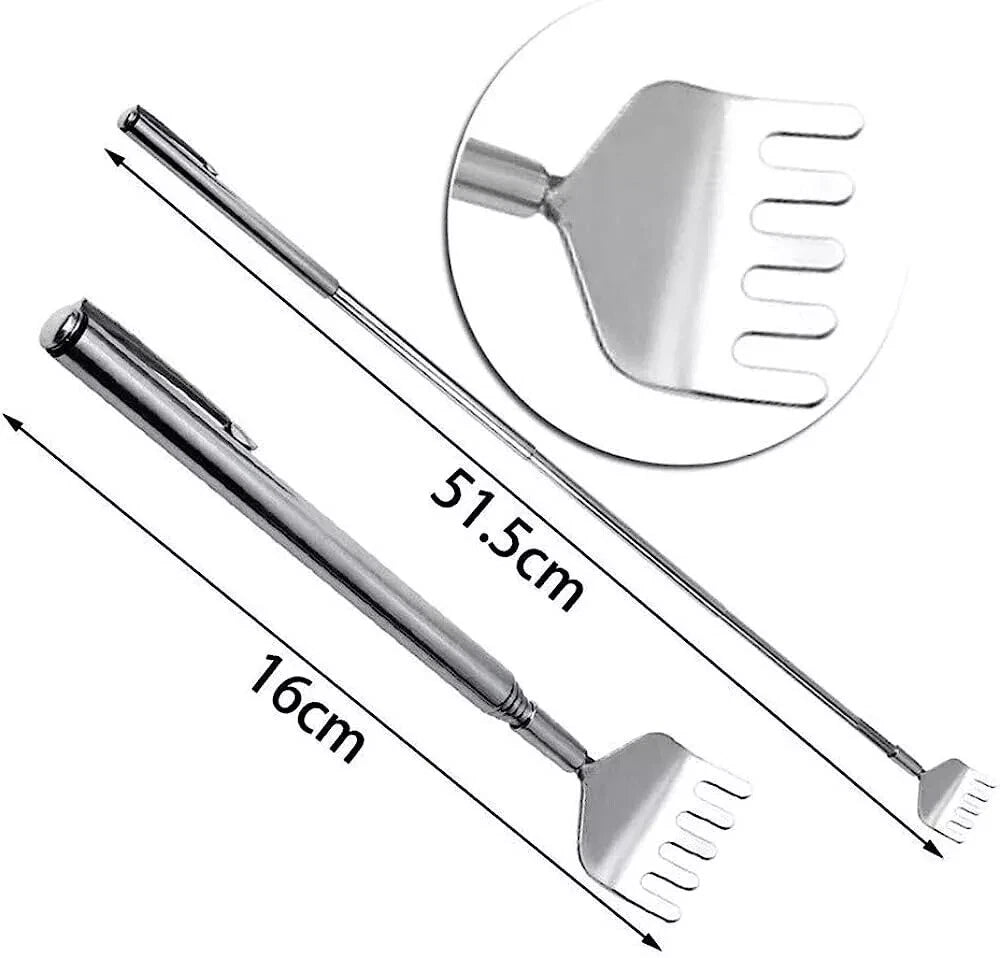 Metal Stainless Steel Back Scratcher Telescopic Extendable Claw Extender QW US