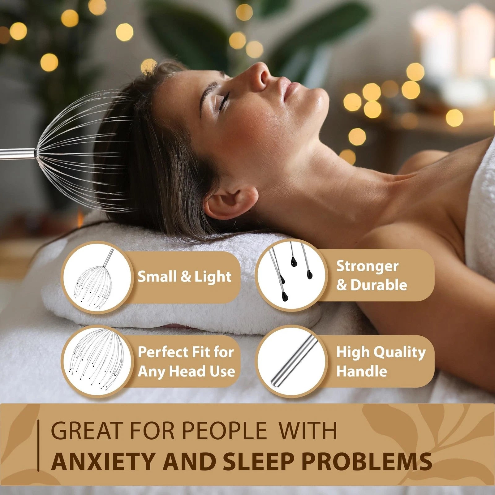 Head Massager 28 Fingers Scalp Massager Head Scratcher, Back Massage Back Scr...