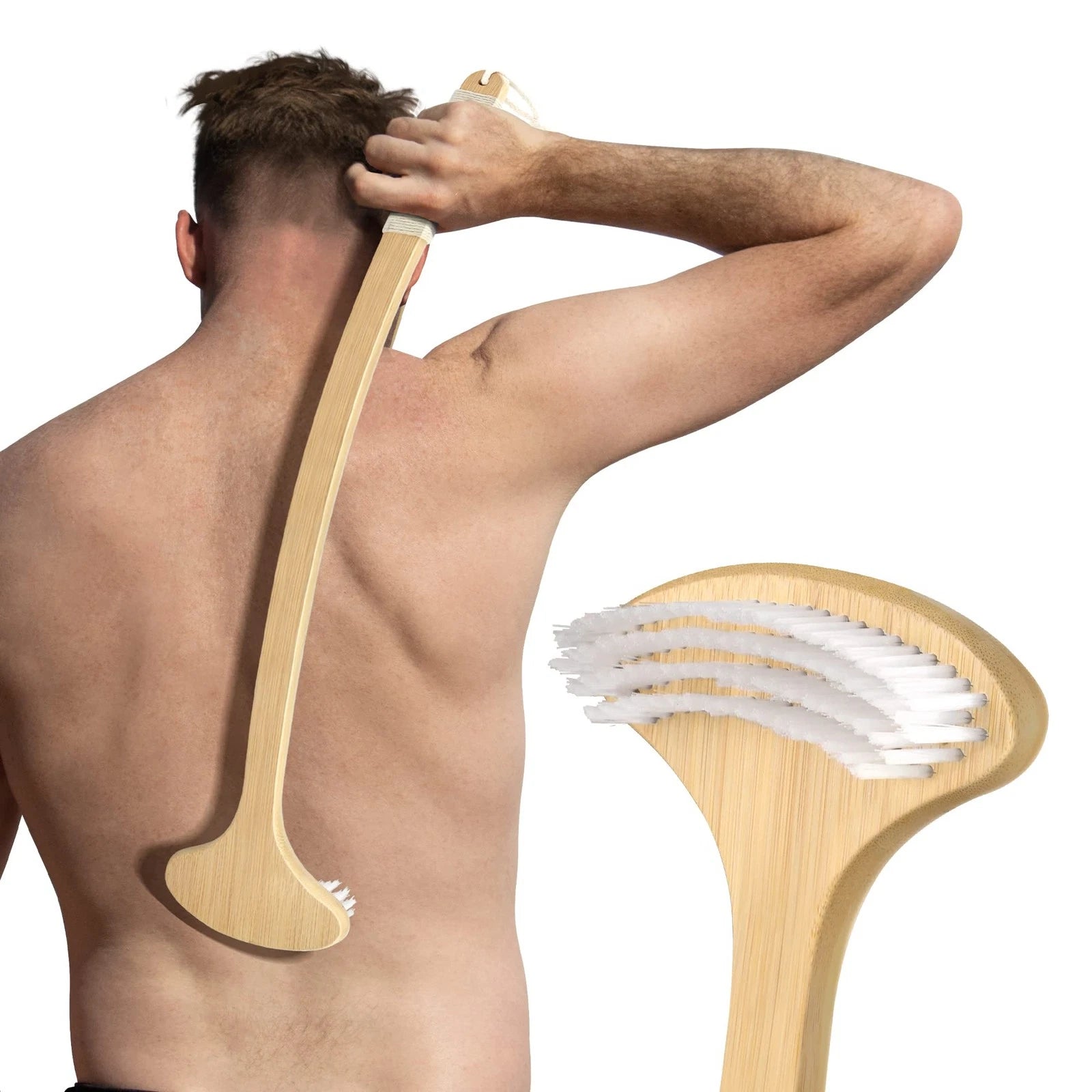 22" Oversized Back Scratcher, Bamboo Body Scratcher for Men and Women, Curved