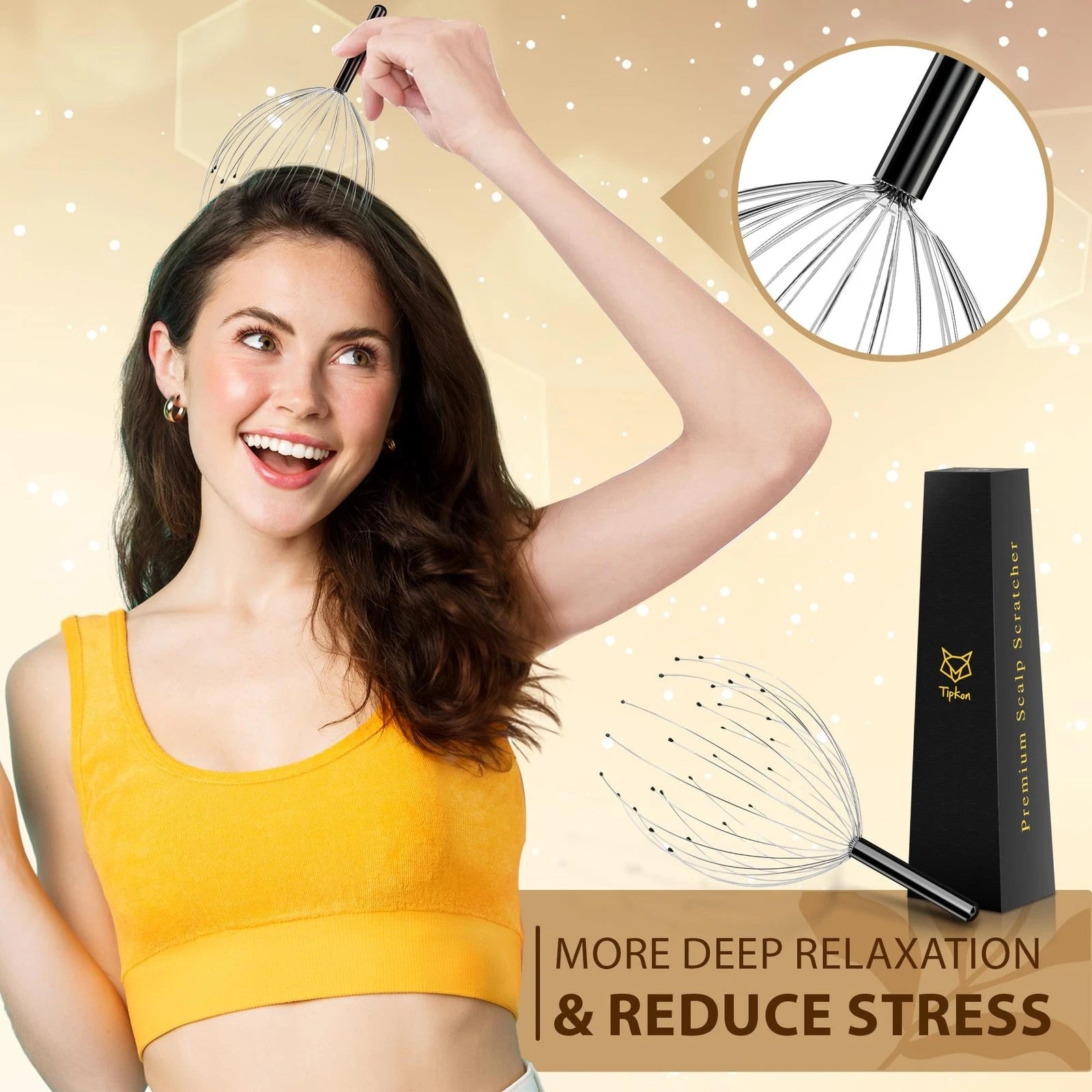 Head Massager 28 Fingers Scalp Massager Head Scratcher, Back Massage Back Scr...