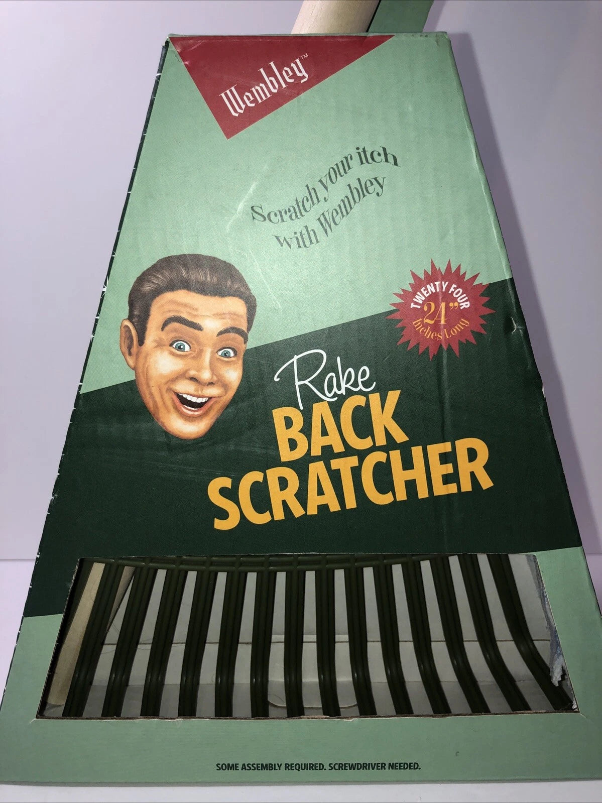 Wembley Green Mini Rake Back Scratcher 24” Unique New Gag Fun Plastic Wood