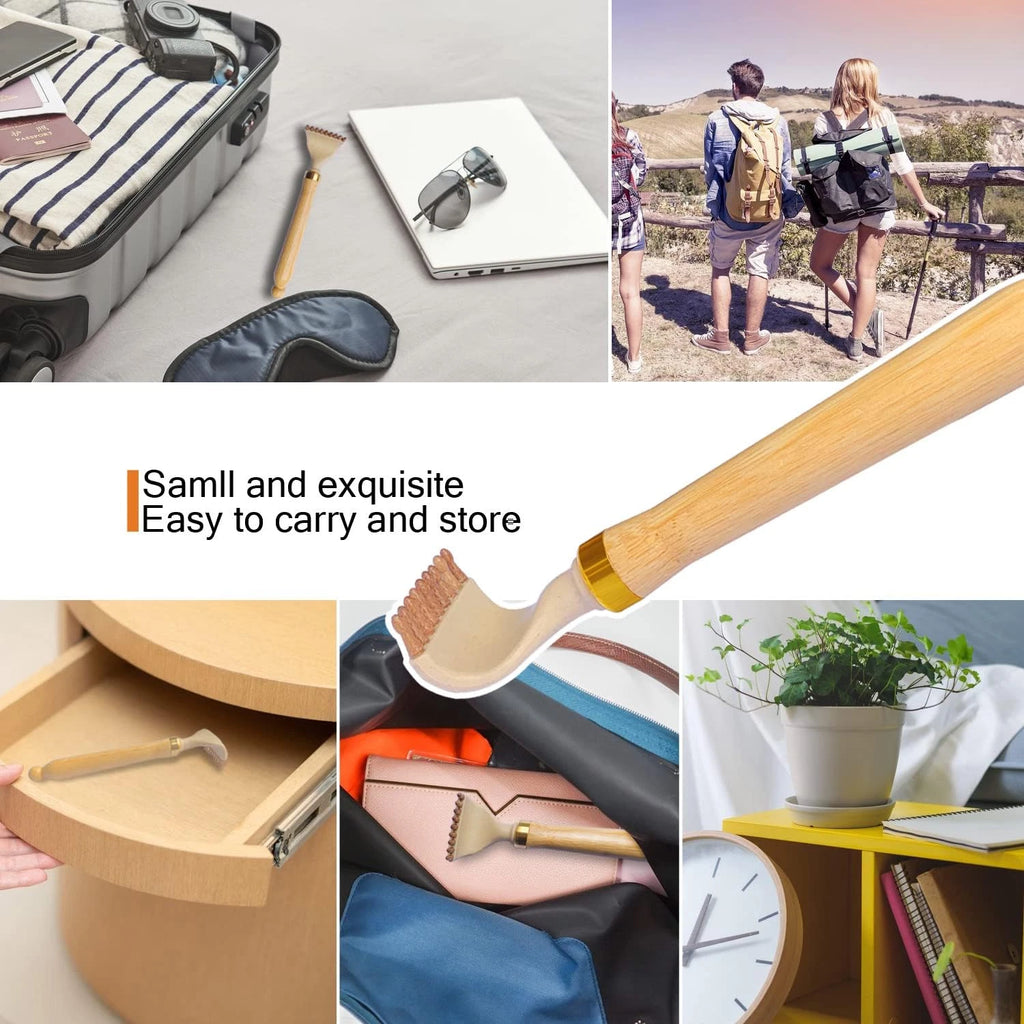 Telescoping Back Scratcher, Portable Extendable Bamboo Back Scratcher for Men Wo