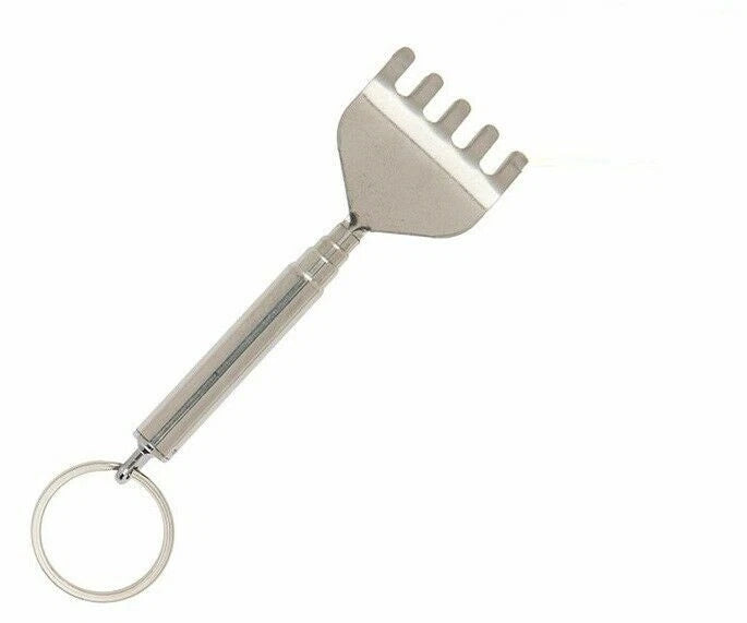 Mini Extendable Metal Back Scratcher Keyring Keychain Pocket stocking filler