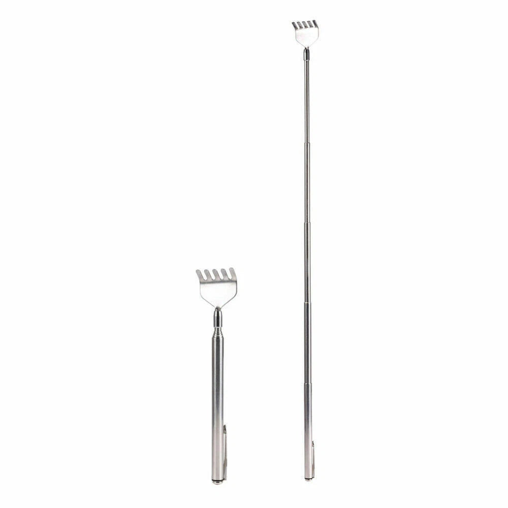 NEW Metal Telescopic Retractable Back Scratcher Stainless Steel 16cm to 51cm UK