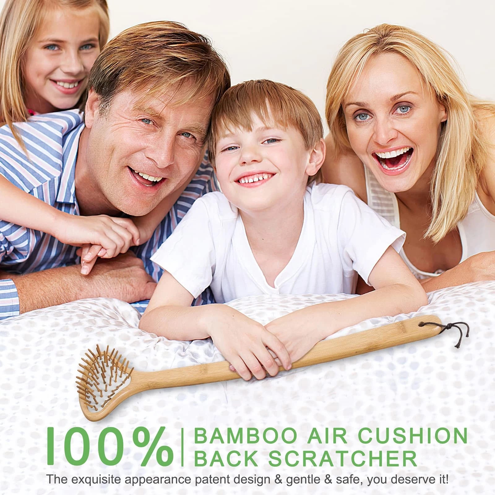 Large Curved Bamboo Back Scratcher - 59 Wooden Points Provide Instant Itch Re...