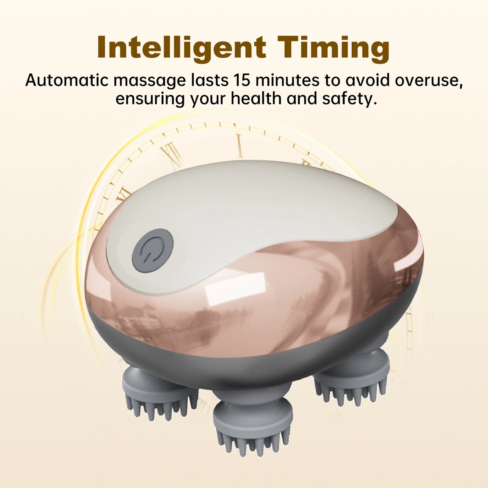 Electric Head Massager Scalp Waterproof 4 Heads 96 Nodes for Hair Stress Relax