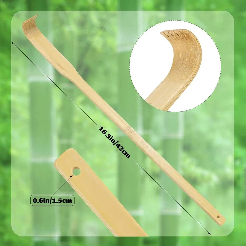 12 PCS Natural Bamboo Back Scratcher Traditional Wooden Back Scratcher,Long Back
