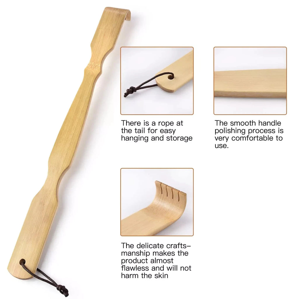 2 Pack Natural Bamboo Back Scratcher Long Reach Pick Itch Relief Tool Portable