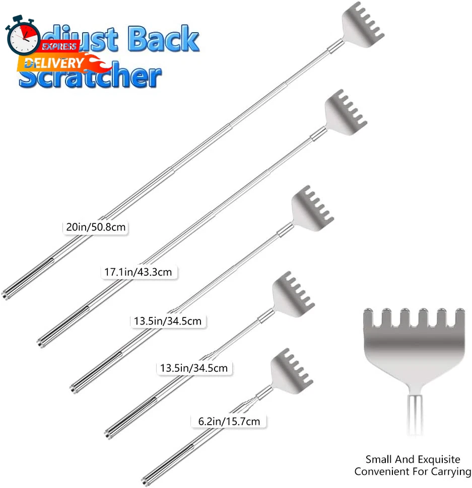 Extendable Back Scratcher for Men 3 Pack Portable Telescopic Metal Back Scratche