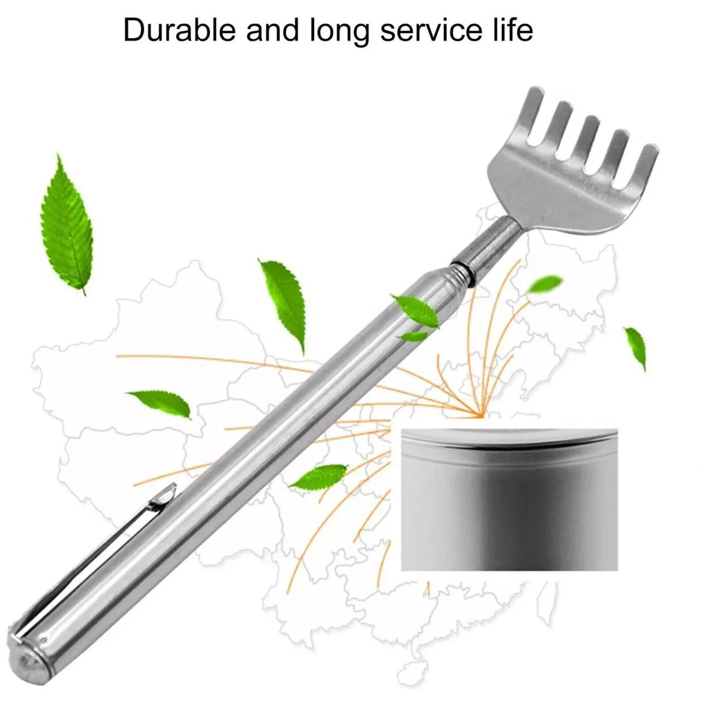 Metal Stainless Steel Back Scratcher Telescopic Extendable Claw Extender QW US