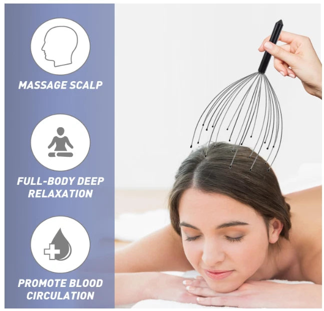 Head Massager Back Scratcher, 20 Fingers Head Scratcher Scalp Massager