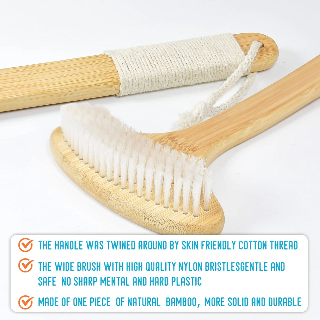 22" Oversized Back Scratcher, Bamboo Body Scratcher for Men and Women, Curved