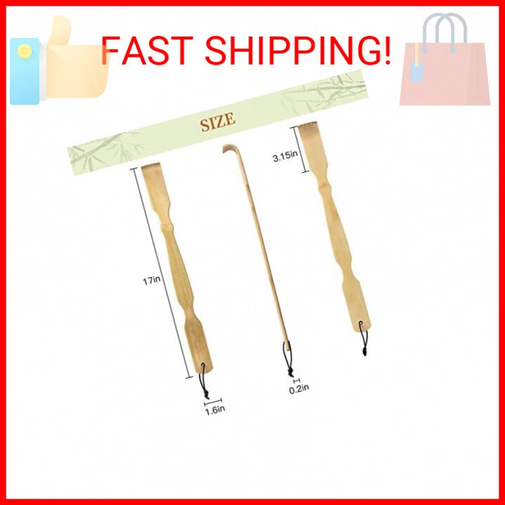Natural Bamboo Back Scratcher for Itching Relief - Strong 17