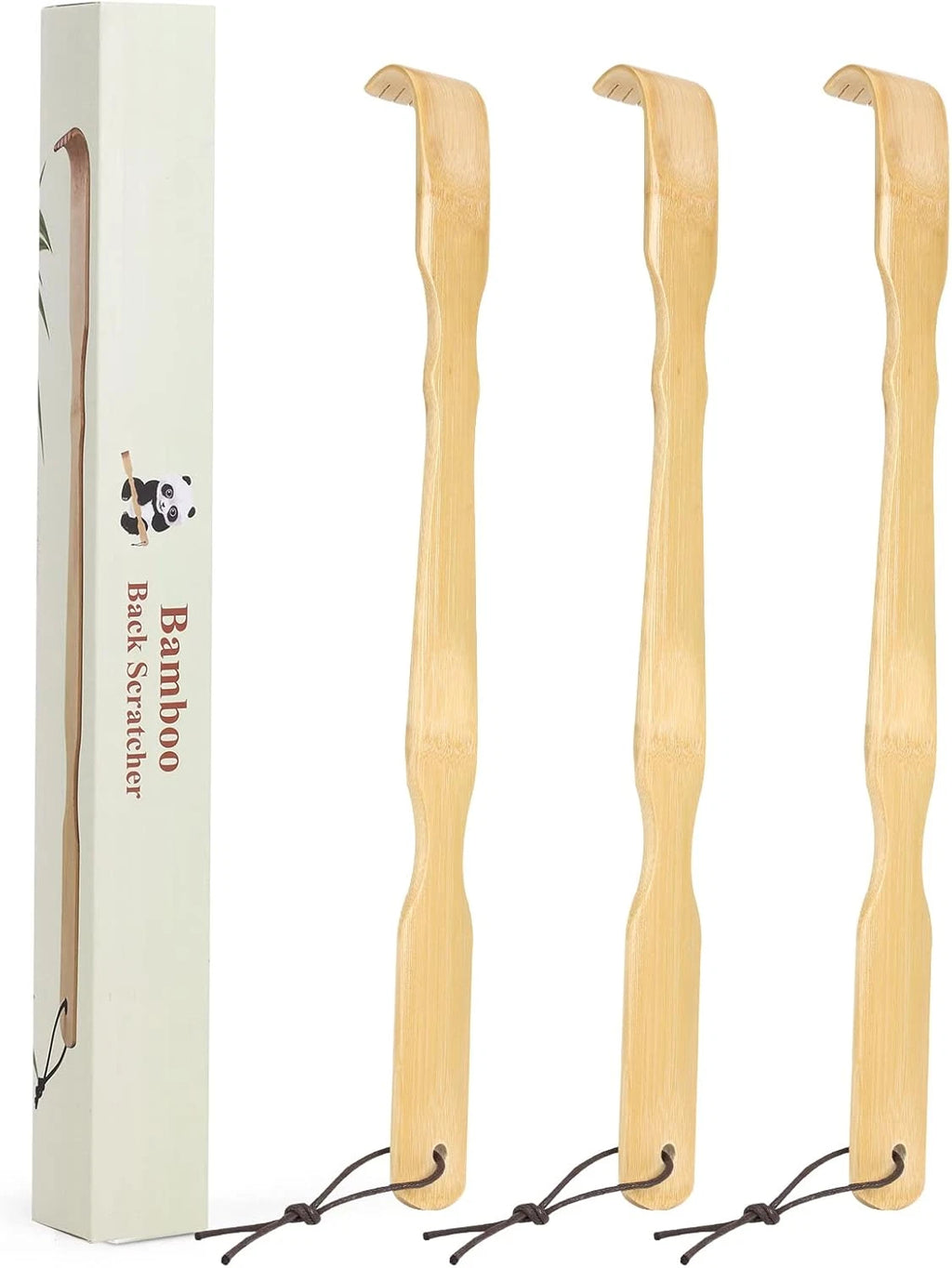 Wooden Bamboo Back Scratcher, 17 Inch Long Handle Back Scratchers for Adults Men