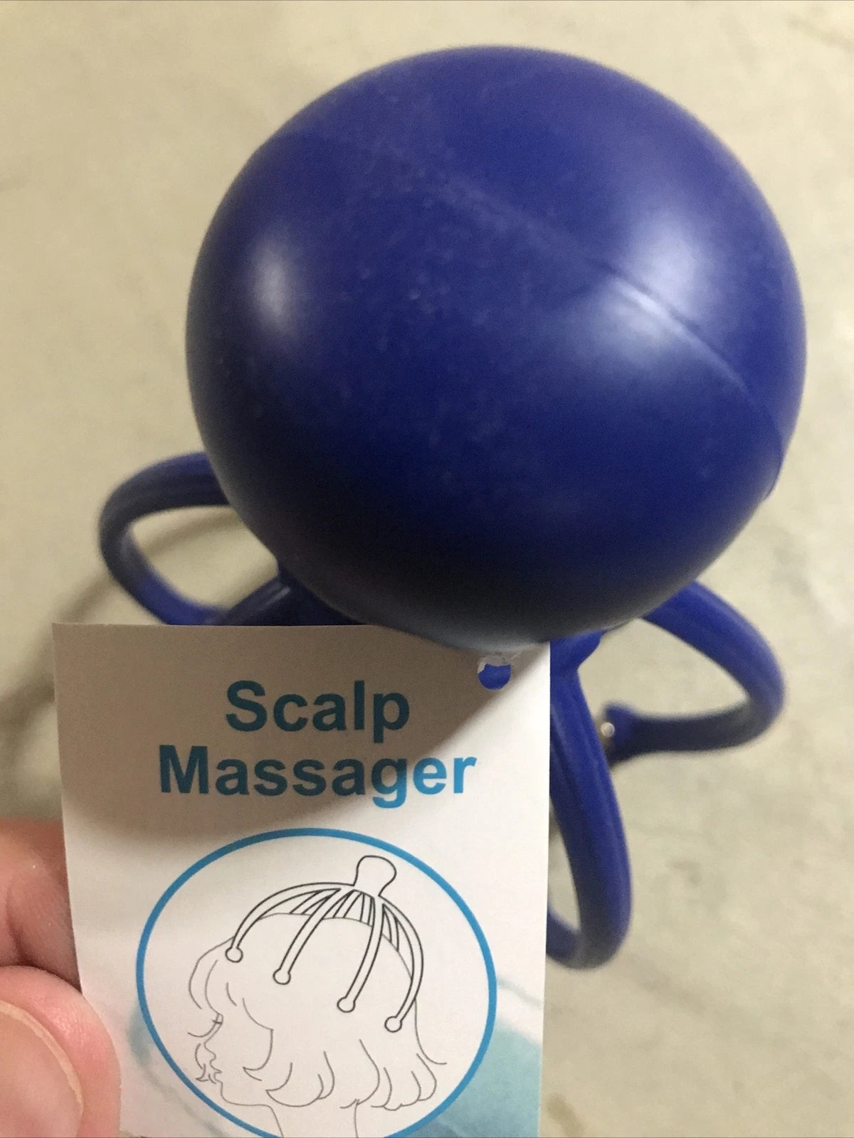Head Massager/Scratcher, Massaging Scalp Help Relax, Calm Stress, w/ Steel Ball~