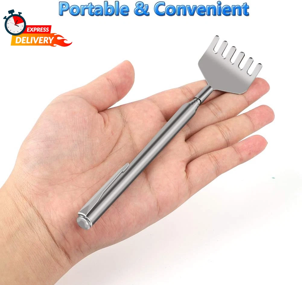 Extendable Back Scratcher for Men 3 Pack Portable Telescopic Metal Back Scratche
