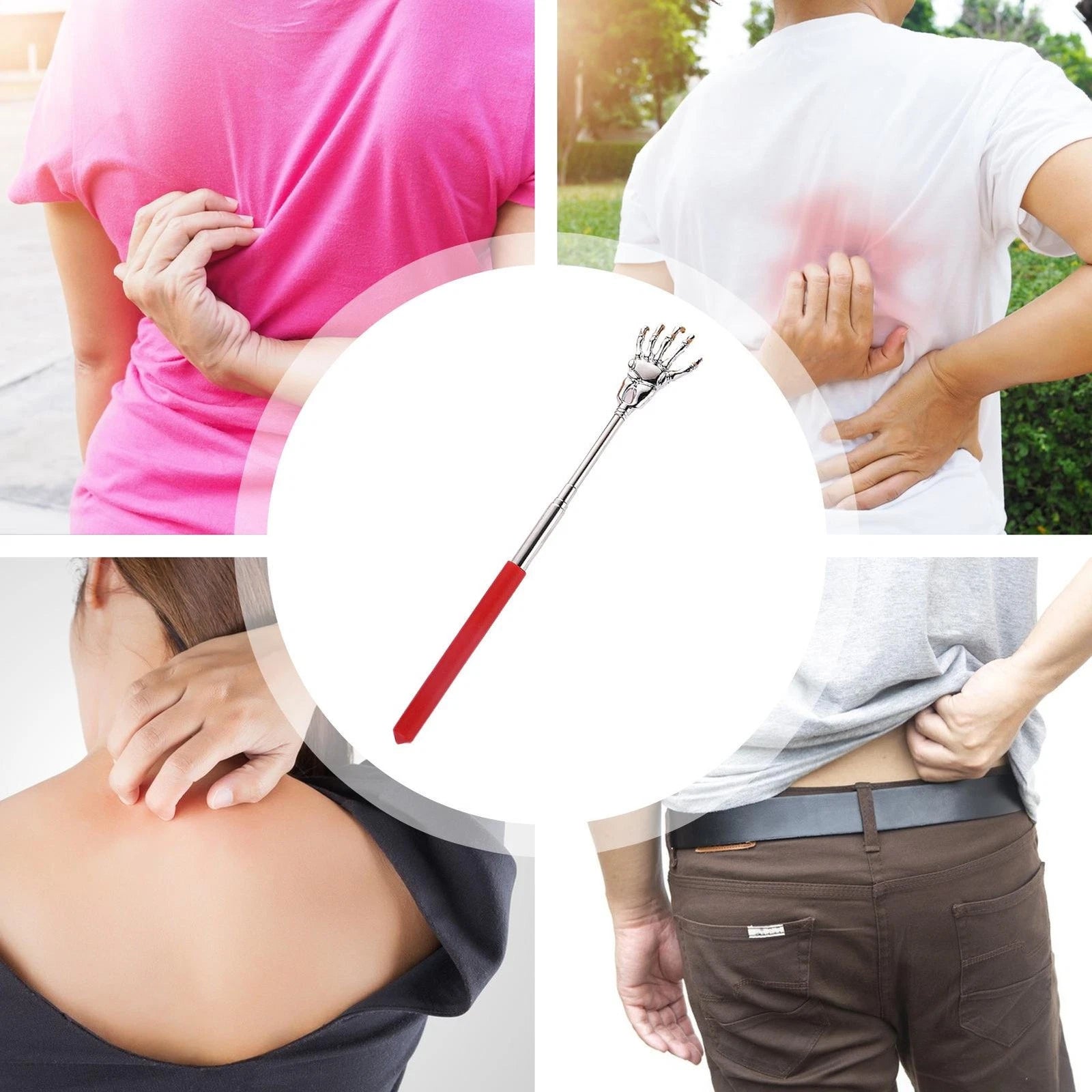 Telescoping Back Scratcher Massager Extendable Steel Hand Massager random color